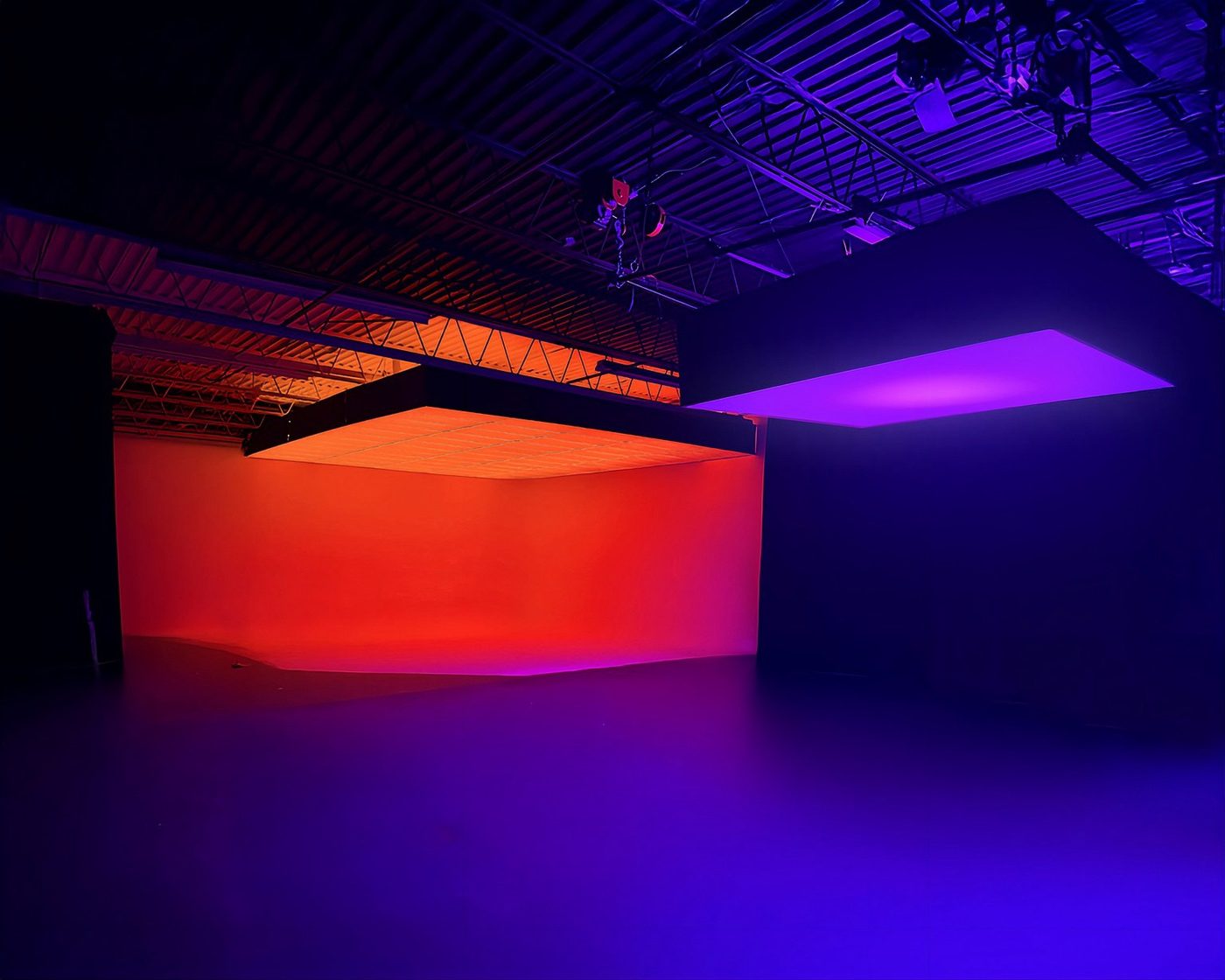 The Void stage empty, lit red and purple
