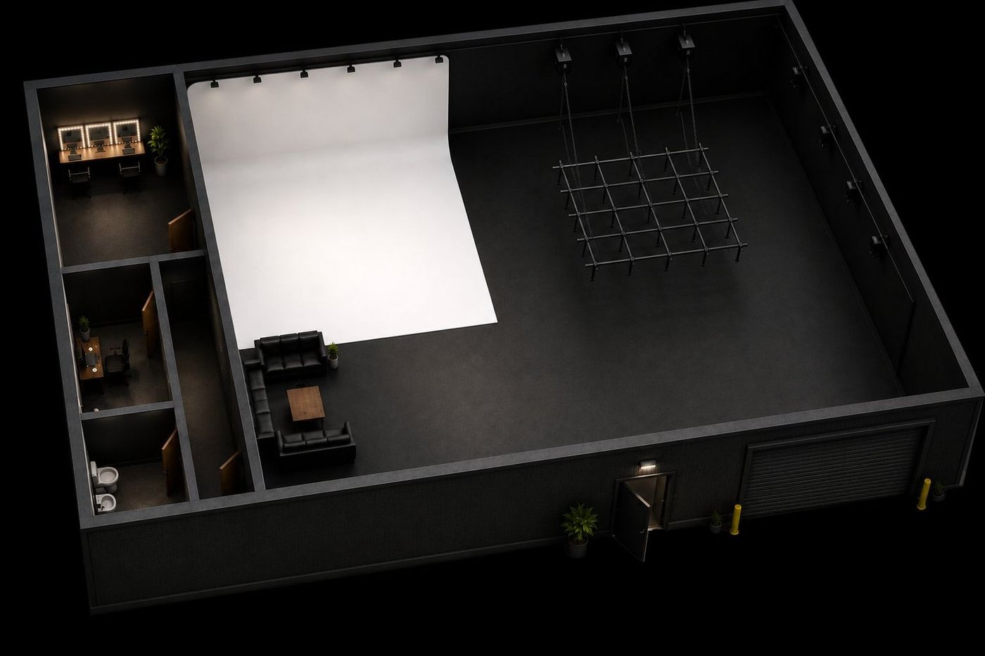 Moonlight Studio 3D floorplan cutaway